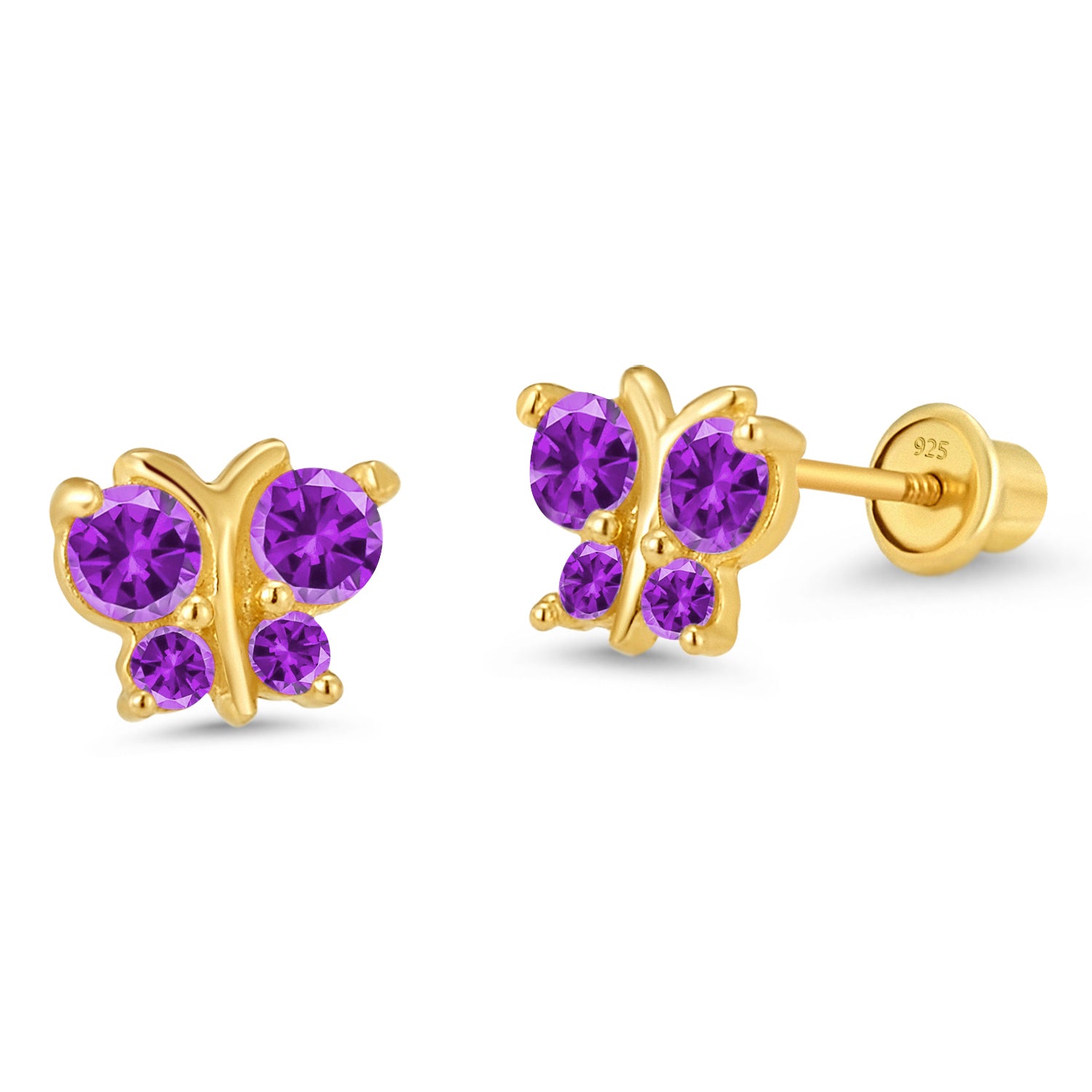 14ky Cz Butterfly high quality Post Earrings