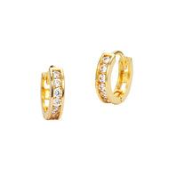14k Yellow Gold Channel Huggie Children Baby Girls Earrings