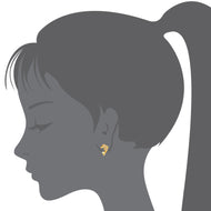 14k Gold Plated Brass Dolphin CZ Screwback Baby Girls Earrings with Silver Post