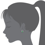 925 Sterling Silver Rhodium Plated Frog CZ Screwback Baby Girls Earrings