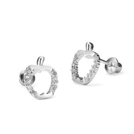 925 Sterling Silver Rhodium Plated Apple CZ Screwback Baby Girls Earrings